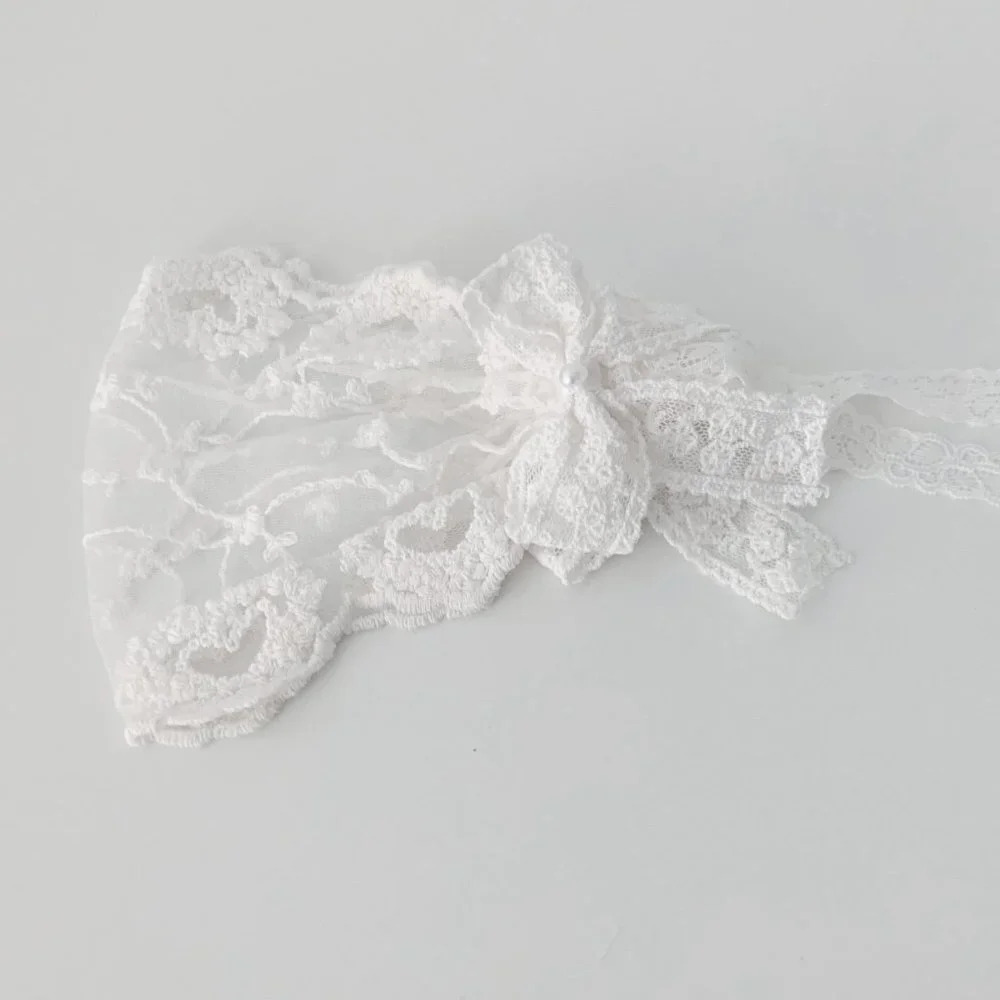 NWT Vintage Baby & Toddler Girls Headband Floral Lace Embroidery Boho Head Scarf - Picture 2 of 4